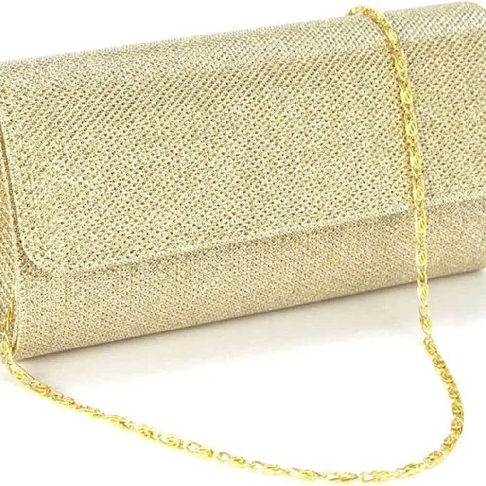 3 in 1 Sparkling Gold Evening Bag Clutch Purses for Women